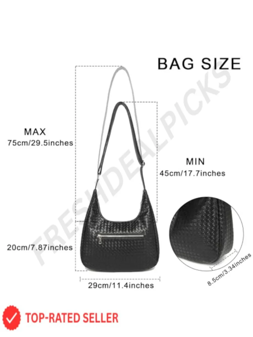 Woven Hobo Bag for Women Faux Leather Crossbody Shoulder Purse Travel